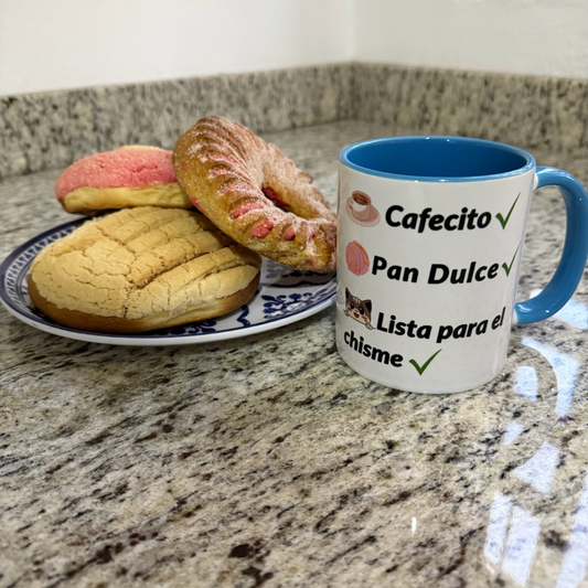 Cafecito? ✔️ Pan Dulce? ✔️ Lista para el chisme? ✔️ - Mug - 11oz | 15oz