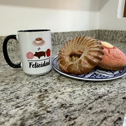 Cafecito + Pan Dulce = Felicidad ☕🍩🎉 - Mug - 11oz | 15 oz